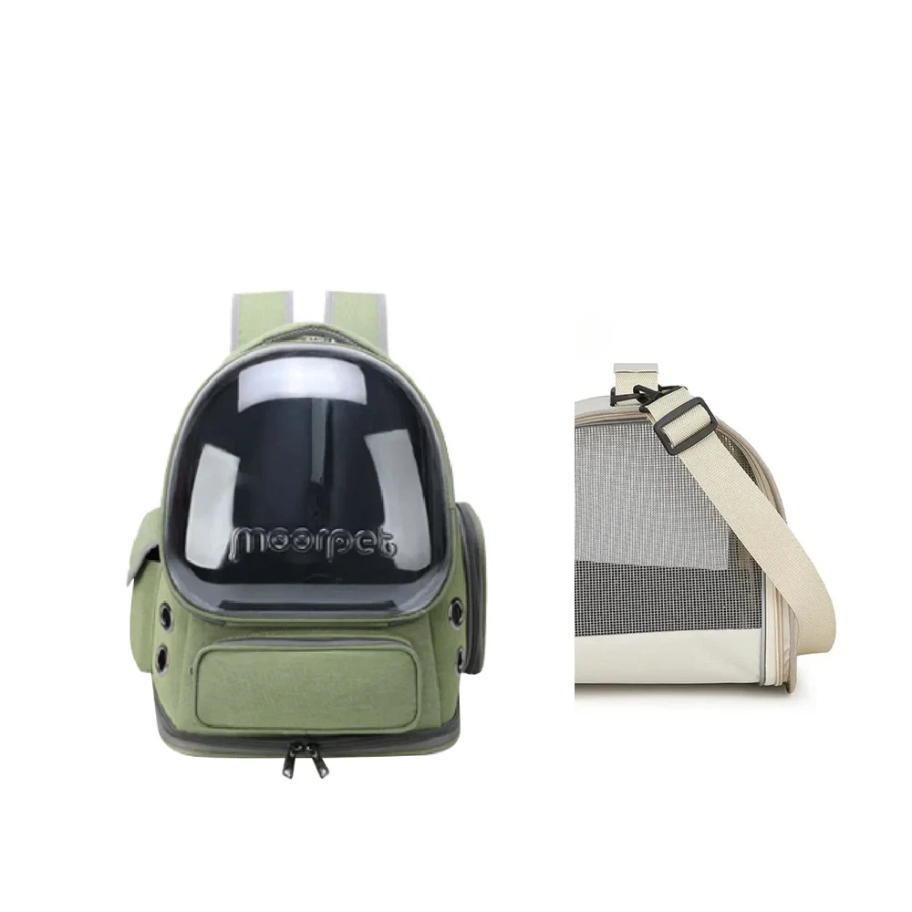 Both carriers — backpack + shoulder bag