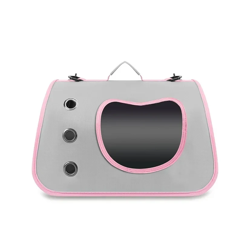 Grey with pink piping shoulder carrier colour